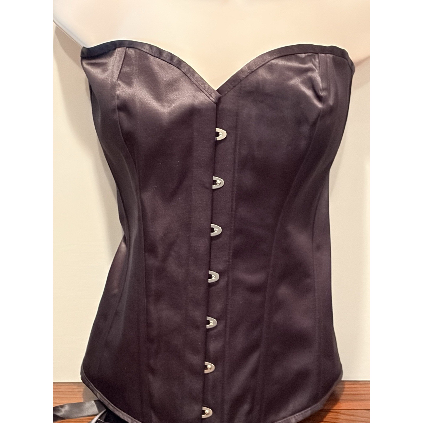 Nwt Corset Story Black Corset Size Uk22/ Us18 Strapless Lace-Up Back — image 2 of 8